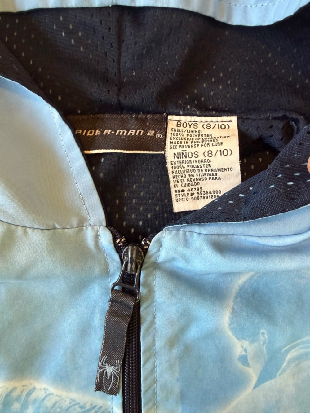 VINTAGE Spider-Man 2 Light Blue Kids Hoodie Jacket - Picture 5 of 7